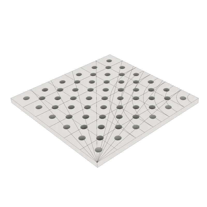 2D Schweißtischplatte D28 -Stahl S355JR plasmanitriert – 1500x1500x25 – Diagonalraster Kostenloser Rückversand