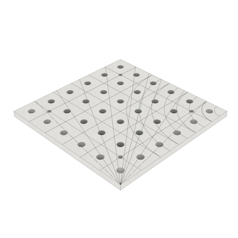 2D Schweißtischplatte D28 -Stahl S355JR plasmanitriert – 1500x1500x25 – Lochraster 100 Schnäppchen